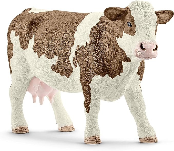 SCHLEICH 13801 Simmental cow Farm World Toy Figurine for children aged 3-8 Years